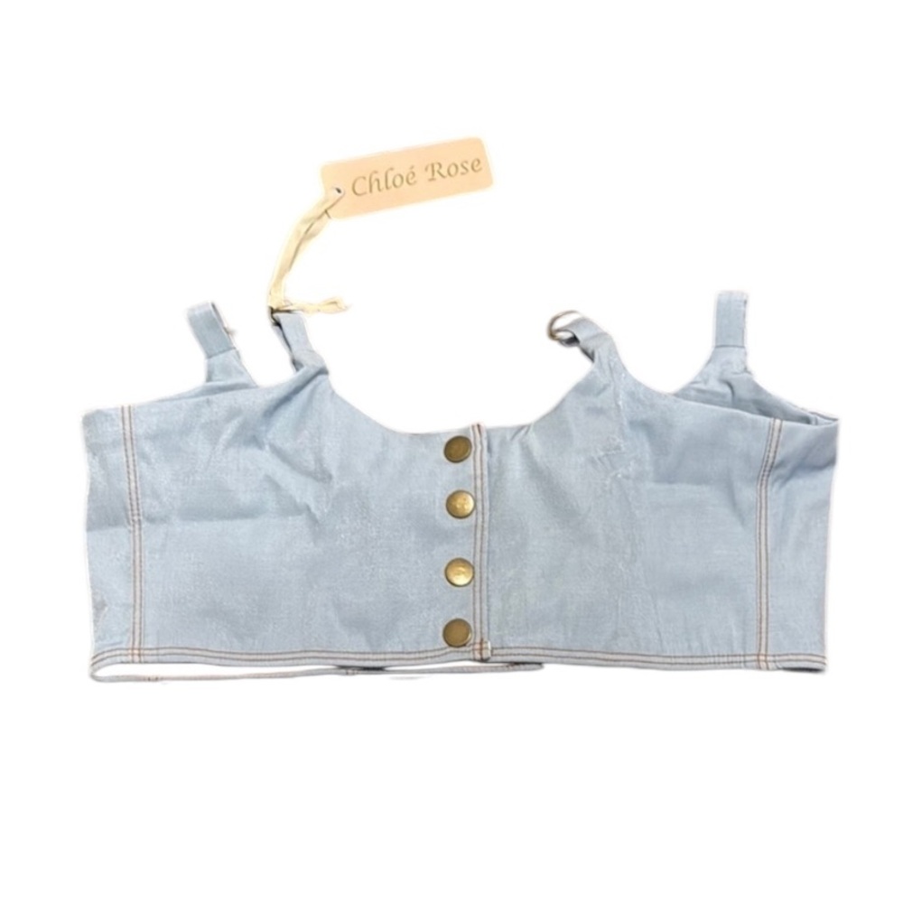 Chloe Rose Blue Bikini Top